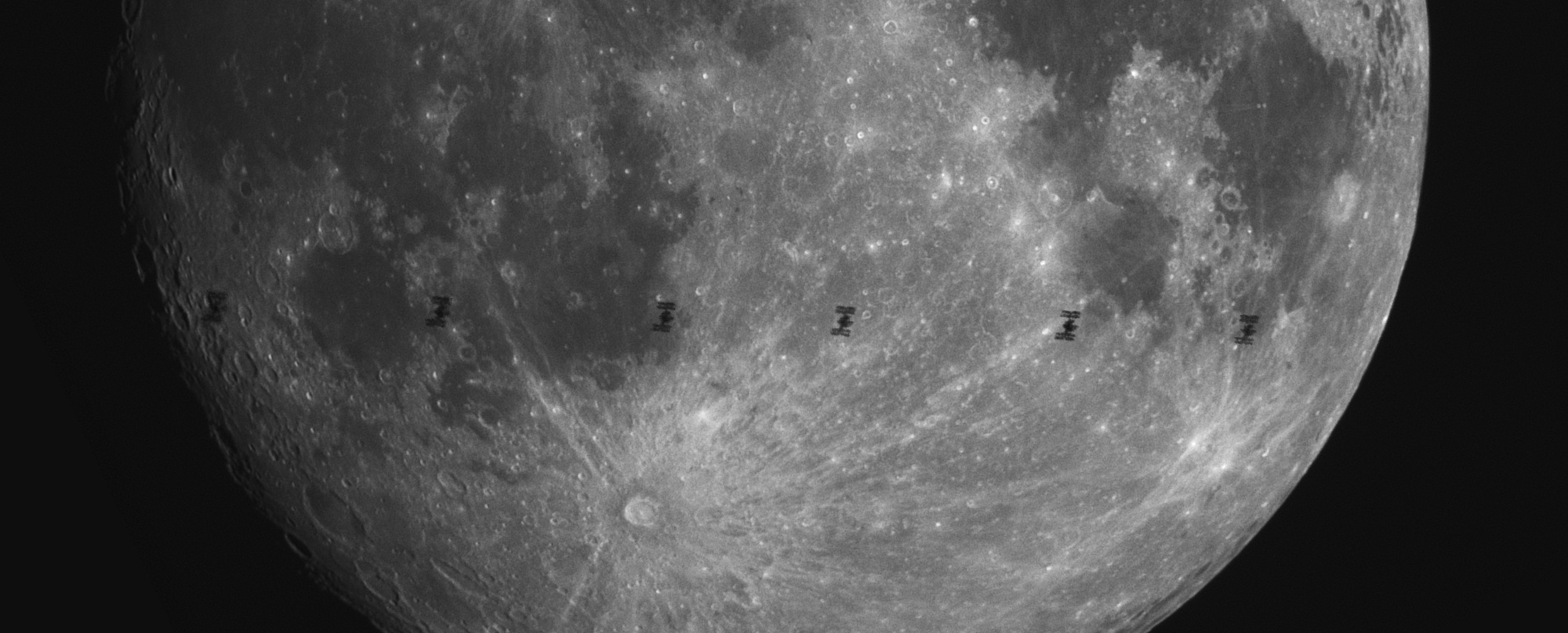ISS transit over the Moon